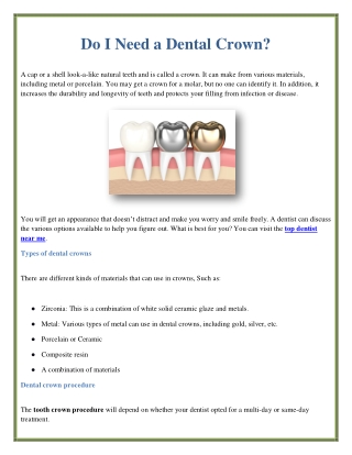 Do I Need a Dental Crown?