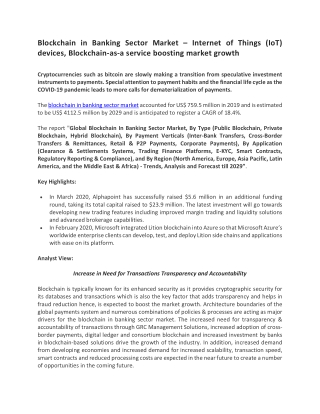 Blockchain in Banking Sector Market