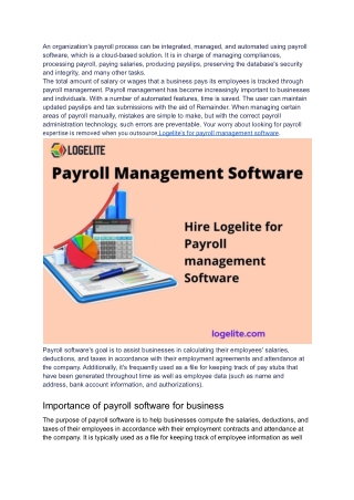 what is payroll management Software