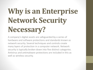 Enterprise Network Security Solution