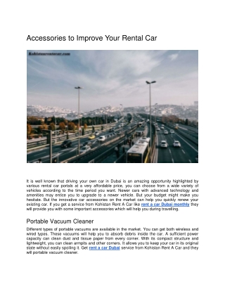 Accessories to Improve Your Rental Car