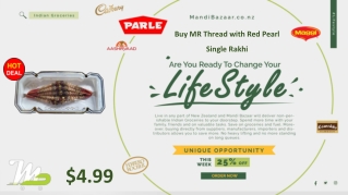 Buy MR Thread with Red Pearl Single Rakhi - Rakhi Collection in New Zealand