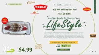 Buy MR White Pearl Red Thread Rakhi - Rakhi Collection in New Zealand