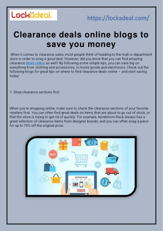 Clearance deals online blogs to save you money