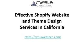 Effective Shopify Website and Theme Design Services In California