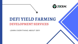 DeFi Yield Farming Development Services | Zodeak