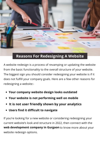 Reasons For Redesigning A Website