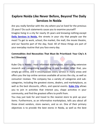 Explore Noida Like Never Before, Beyond The Daily Services In Noida