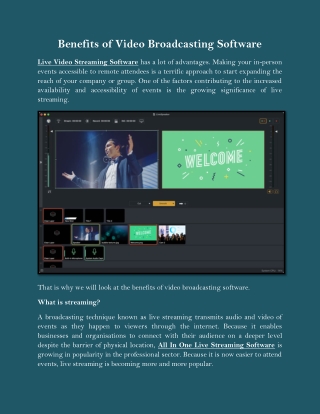 Benefits of Video Broadcasting Software