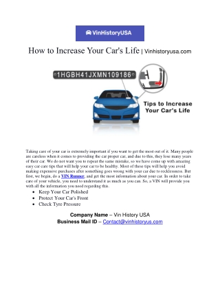how to Increase Your Car's Life