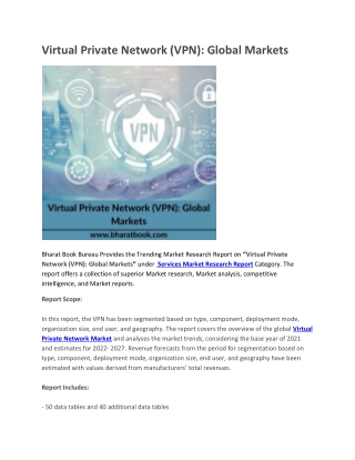 Virtual Private Network, Global Markets