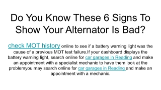 Do You Know These 6 Signs To Show Your Alternator Is Bad_