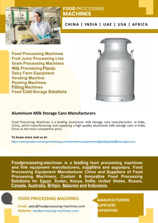 Aluminium Milk Storage Cans Manufacturers