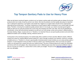 Top Tampon Sanitary Pads to Use for Heavy Flow