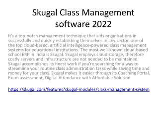 Skugal Class Management software 2022