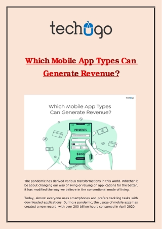 Which Mobile App Types Can Generate Revenue