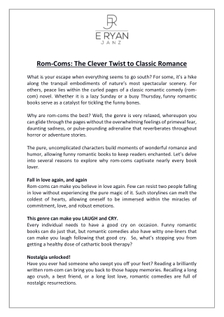 Rom-Coms The Clever Twist to Classic Romance