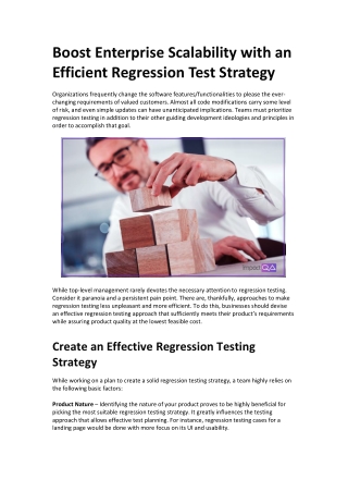 Boost Enterprise Scalability with an Efficient Regression Testing