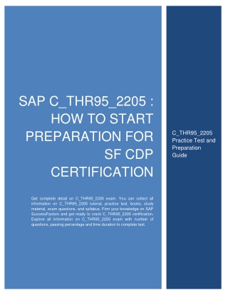 SAP C_THR95_2205 : How to Start Preparation for SF CDP Certification