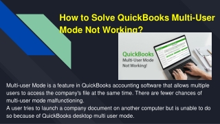 How to Solve QuickBooks Multi-User Mode Not Working_PPT