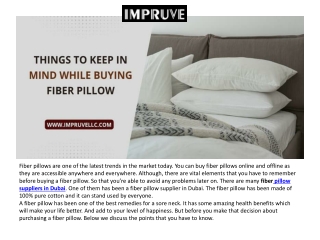 Things to keep in mind while buying fiber pillow