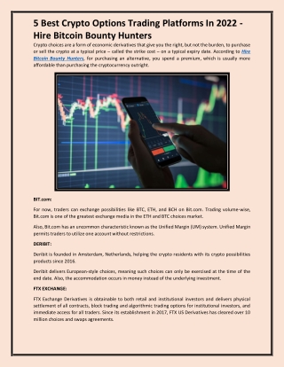 5 Best Crypto Options Trading Platforms In 2022 - Hire Bitcoin Bounty Hunters