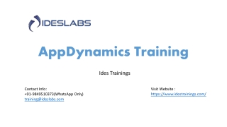 AppDynamics Training - IDESTRAININGS