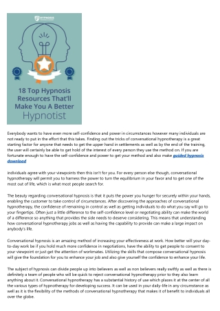Find out the Tricks of Conversational Hypnotherapy