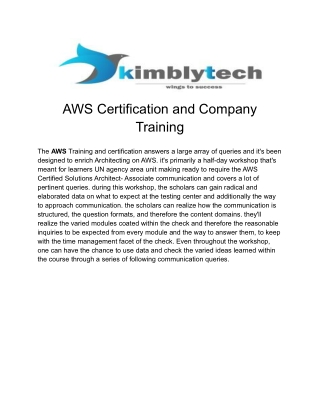 AWS Certification and Company Training