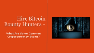 Hire Bitcoin Bounty Hunters - What Are Some Common Cryptocurrency Scams