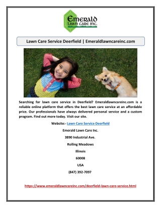 Lawn Care Service Deerfield | Emeraldlawncareinc.com
