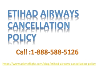 Etihad Airways Cancellation Policy