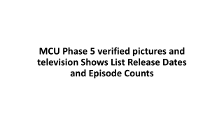 MCU Phase 5 verified pictures and television Shows