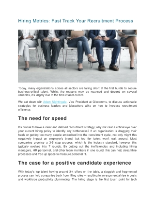Hiring Metrics Fast Track Your Recruitment Process - Glocomms