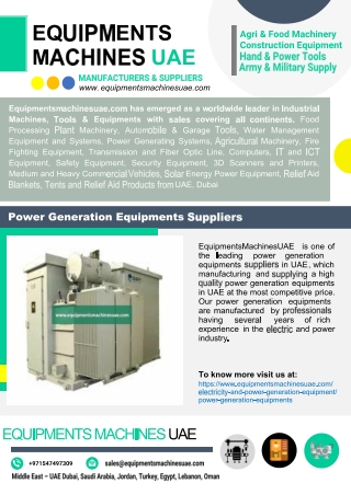 Power Generation Equipments Suppliers