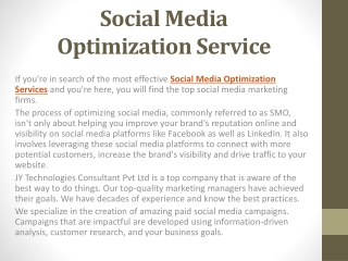 Social Media Optimization Service