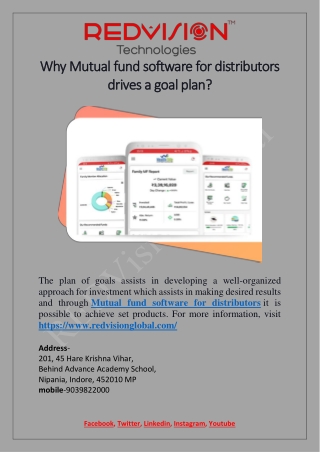 Why Mutual fund software for distributors drives a goal plan