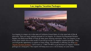 Book Cheap Los Angeles Vacation Packages  1-866-579-8033
