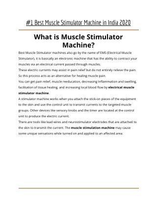 #1 Best Muscle Stimulator Machine in India 2020