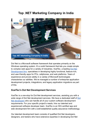 Dot Net Development Company | XcelTec