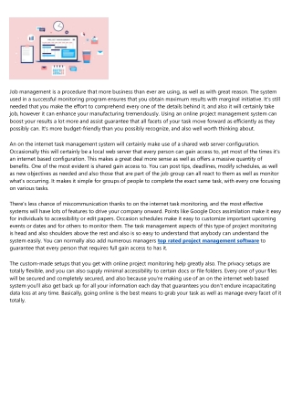 Online Job Administration - An Overview