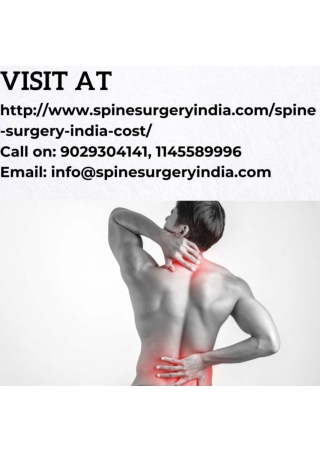 How much does the estimated spine surgery cost in India?