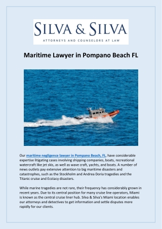 Maritime Lawyer in Pompano Beach FL