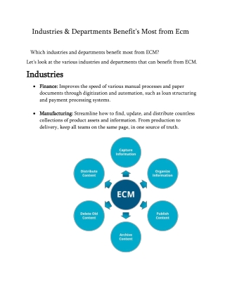 Industries & Departments Benefit's Most from Ecm