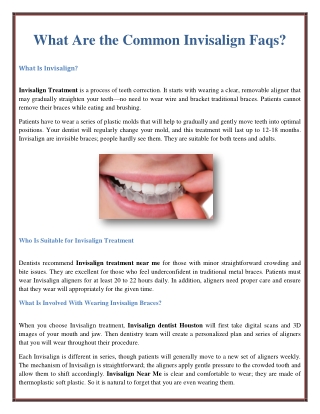 What Are the Common Invisalign Faqs?