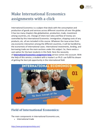 Make International Economics assignments with a click