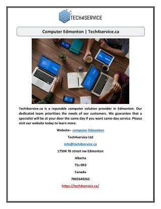 Computer Edmonton | Tech4service.ca