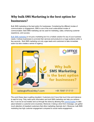 Why bulk SMS Marketing is the best option for businesses