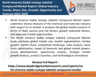 North America Stable Isotope Labelled Compounds Market Report Up to 2028