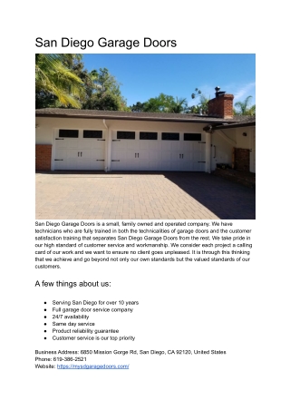 San Diego Garage Doors